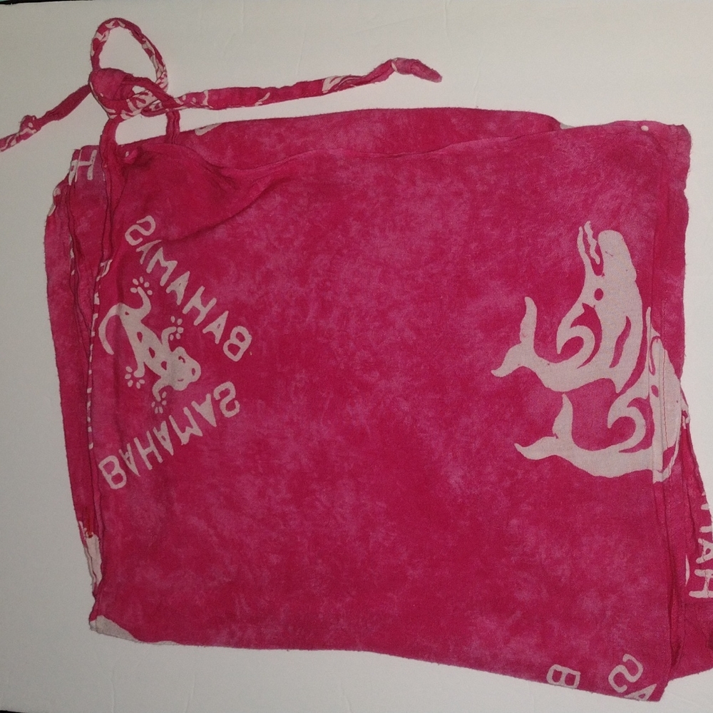 Bahamas Pink & White Sarong EUC